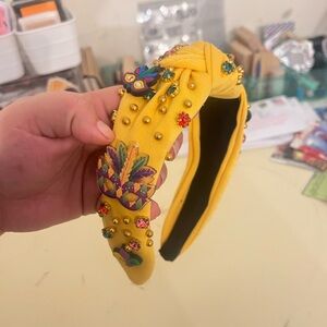Mardi Gras Yellow Embellished Headband